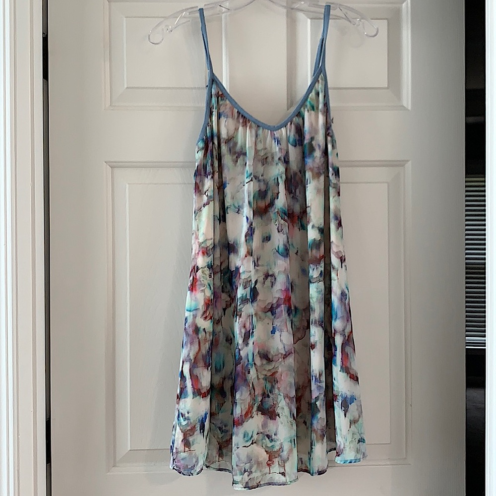 Lavender Brown multi-color mini dress